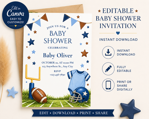 Little Rookie Baby Shower Invitation