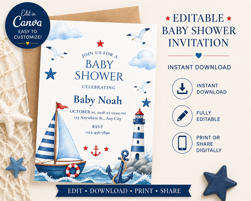 Nautical Baby Shower Invitation