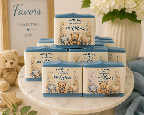 Teddy Bear Themed Custom Baby Shower Soap Favors