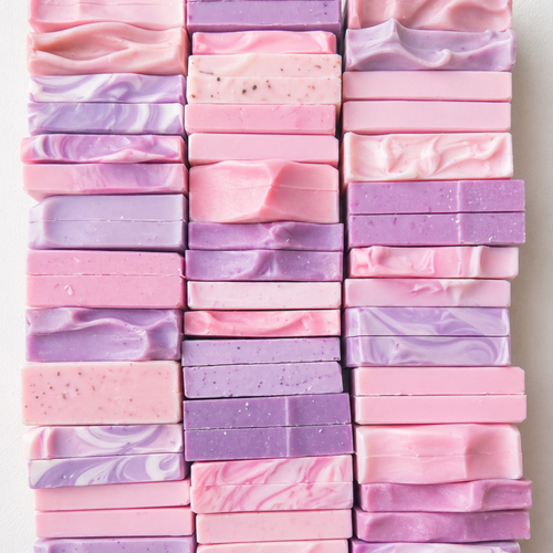 Pink & Purple Bulk Handmade Soap Favors (50–100 Bars)
