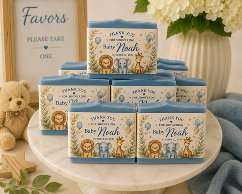 Safari Themed Custom Baby Shower Soap Favors