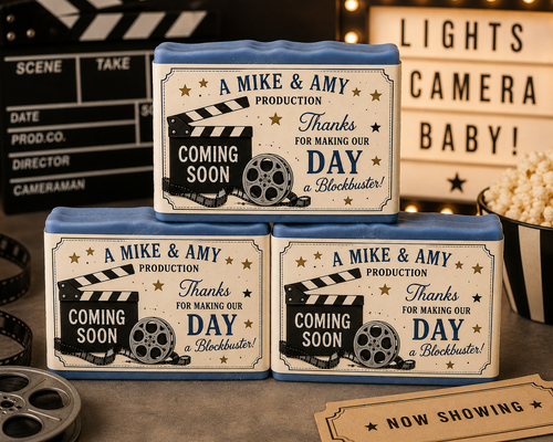 Cinema/Film Themed Custom Baby Shower Soap Favors