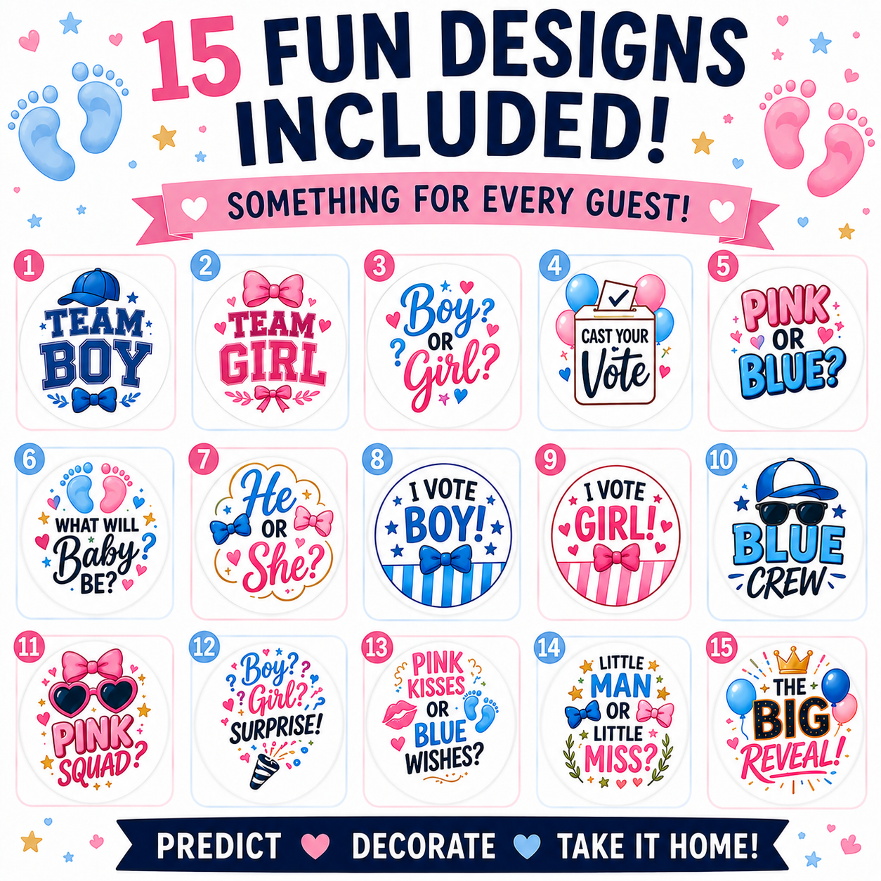 Gender Reveal Shot Glass Decorating Station Kit – DIY Party Activity + Favors